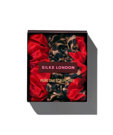 SILKE Hair Scrunchies - Leopard Red