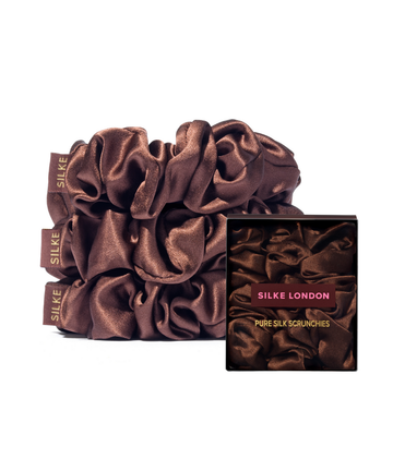 SILKE Hair Scrunchies - Brown