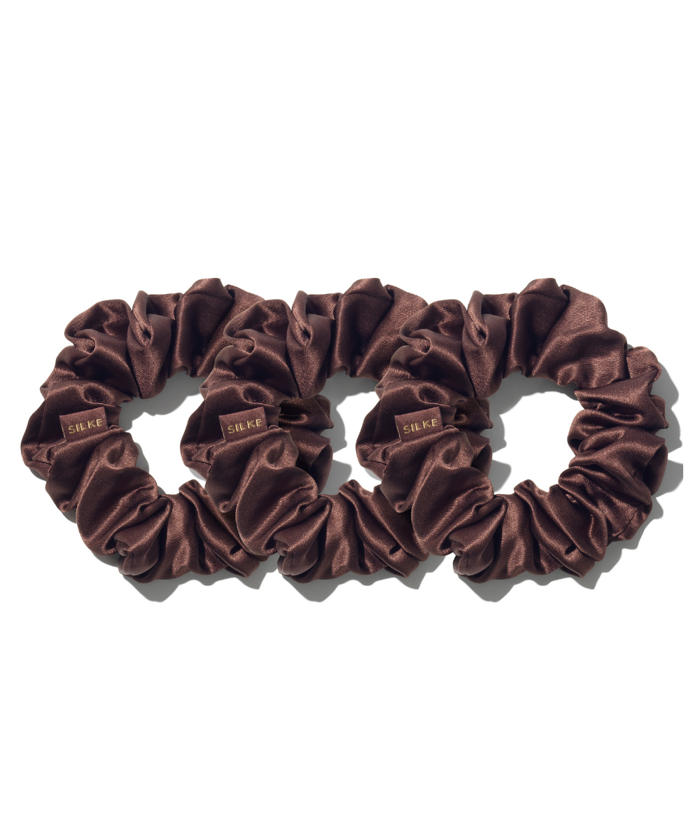 SILKE Hair Scrunchies - Brown