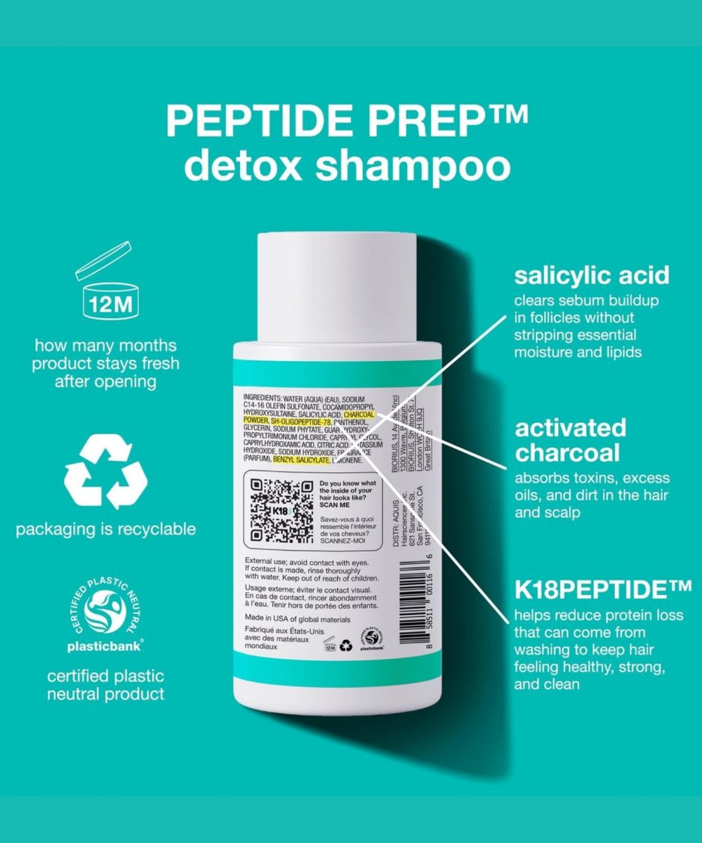 K18 K18 Peptide Prep™ Detox Shampoo 