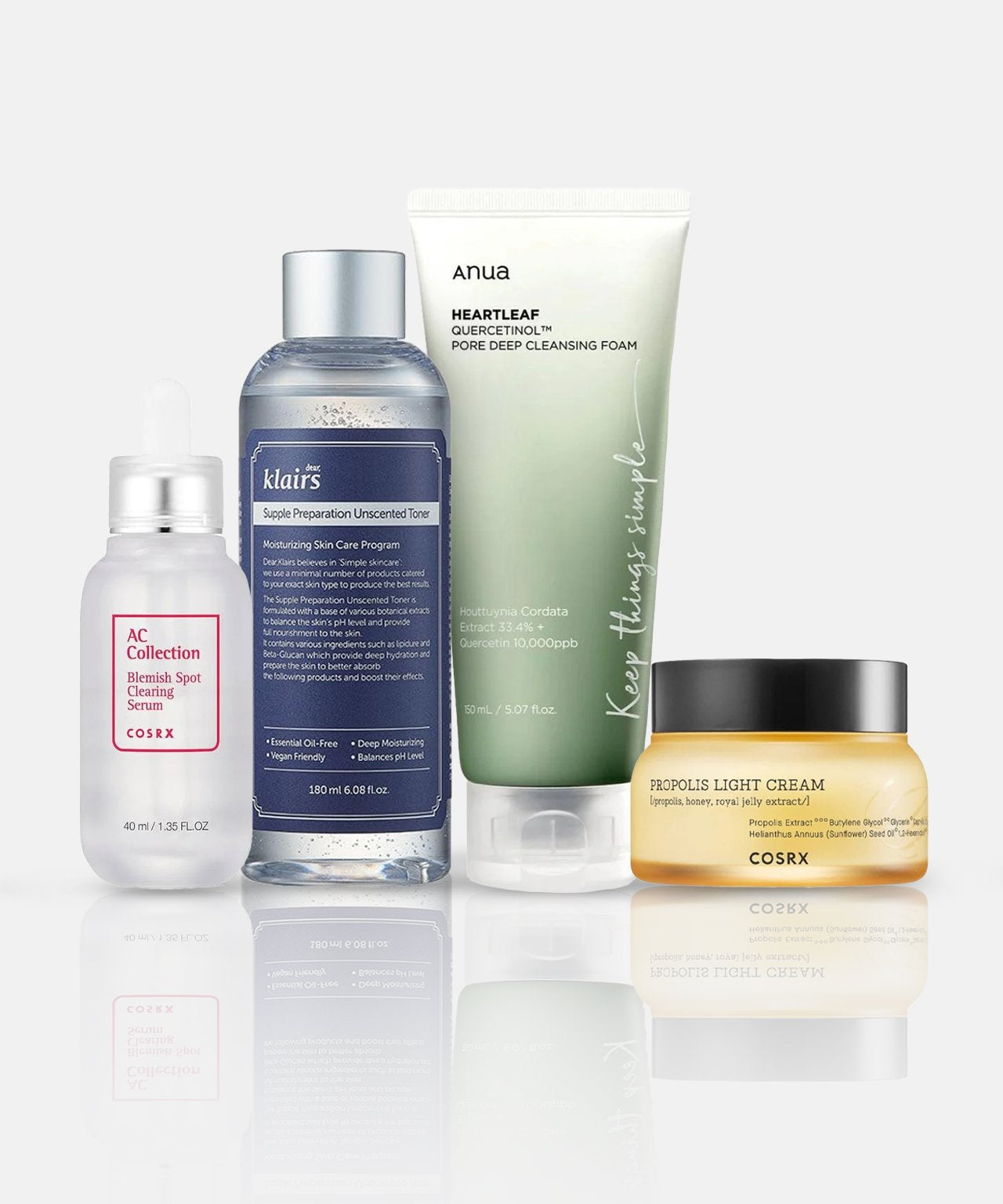 Powder Beauty Korean Skincare Set for Breakout Prone Skin 